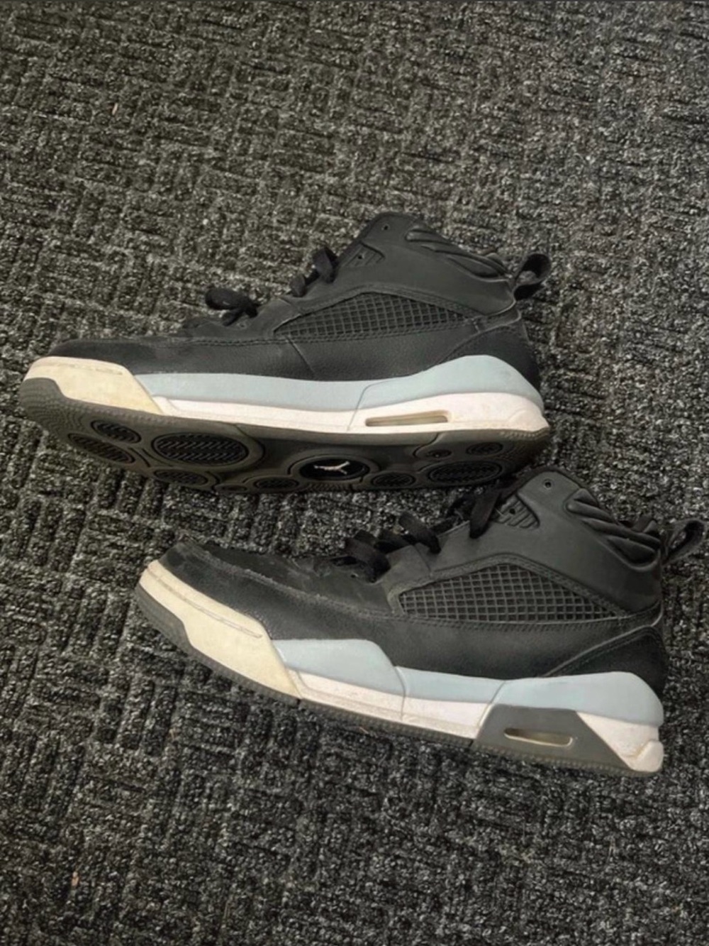 Jordan Men's Black and Light Gray High-Top Sneakers